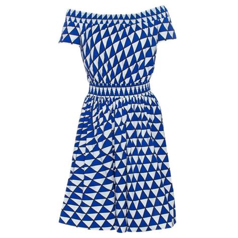 prada blue and white dress|prada pleated dress.